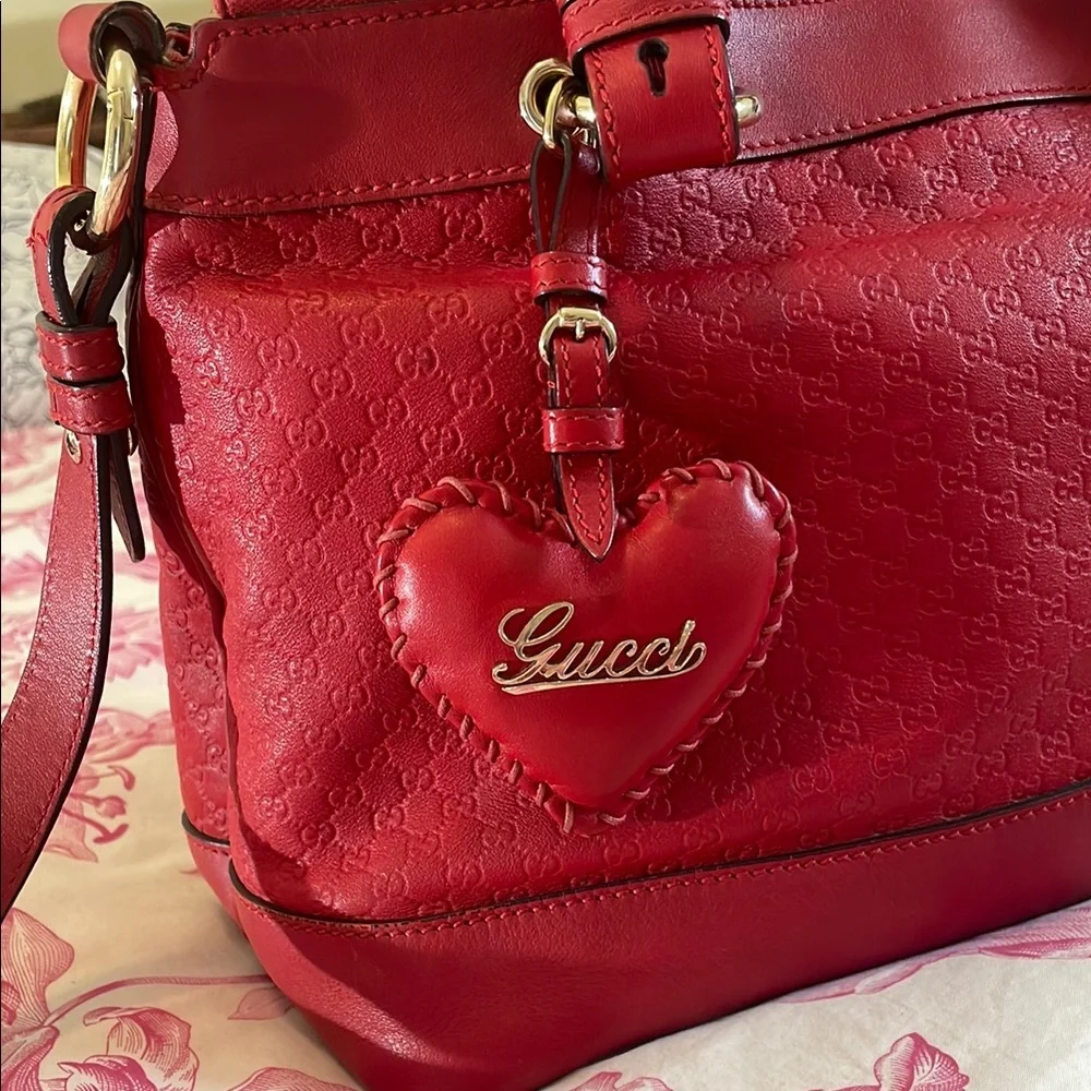Gucci Valentine Edition Leather Guccisima Satchel - Picture 1 of 16